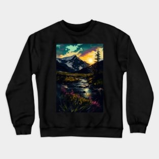 Mountain Sunset Horizon Crewneck Sweatshirt